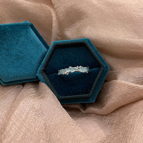 Aqua Ocean Reef Open 925 Sterling Silver Ring