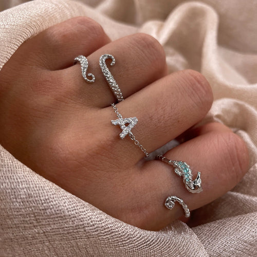 Satin Seahorse 925 Sterling Silver Ring