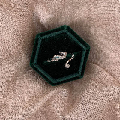 Satin Seahorse 925 Sterling Silver Ring