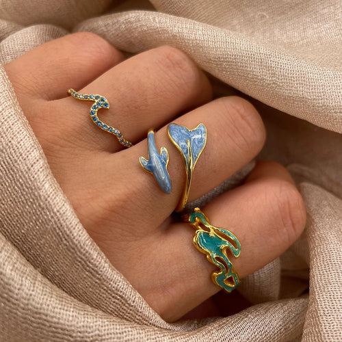 Blue Whale Adjustable 925 Sterling Silver Ring