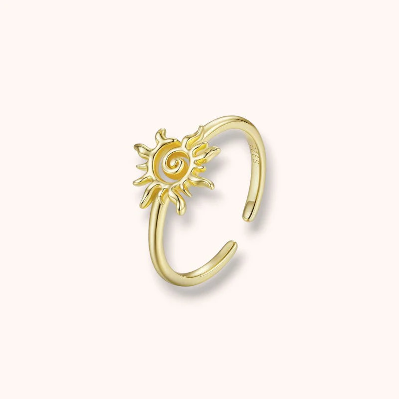 Sunburst Adjustable 925 Sterling Silver Ring