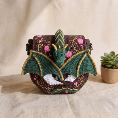 Handmade Crochet Dragon Bag