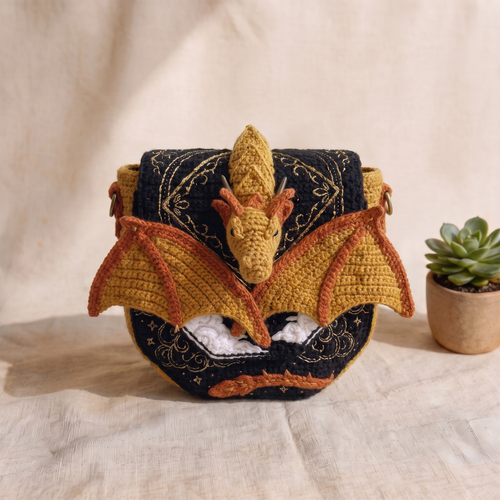 Handmade Crochet Dragon Bag