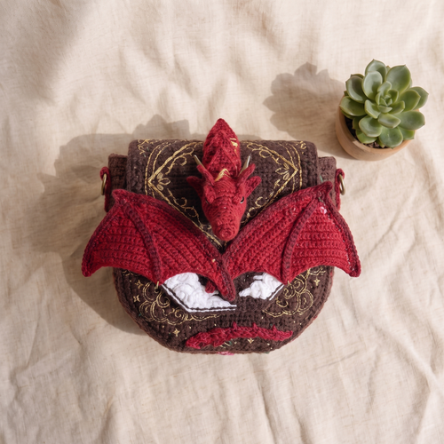 Handmade Crochet Dragon Bag